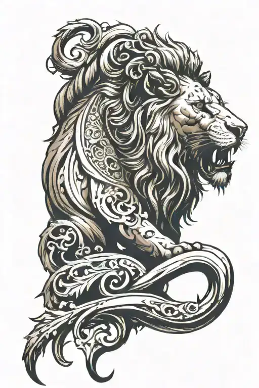 Lion With Open Mouth