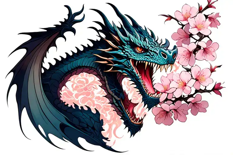 Cherry Blossoms Dragon