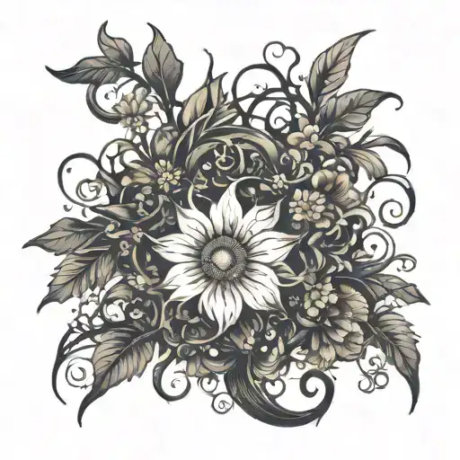 Daisys Growing From A An Abstract Mess