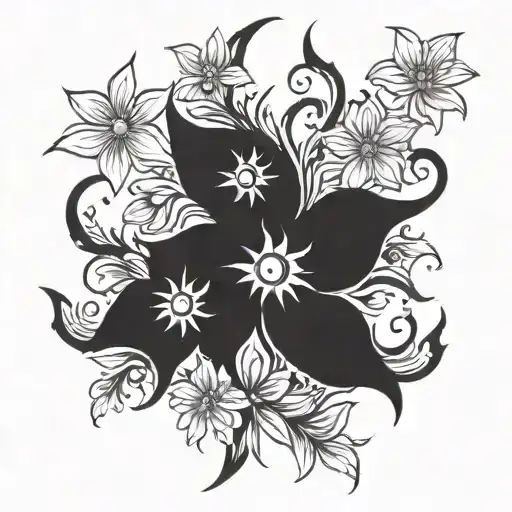 Daisys Growing From A An Abstract Representation