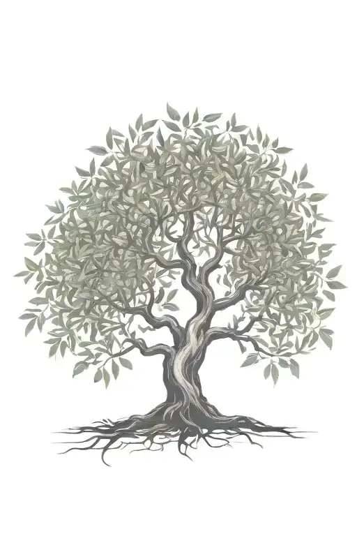 Simple Olive Tree With Roots
