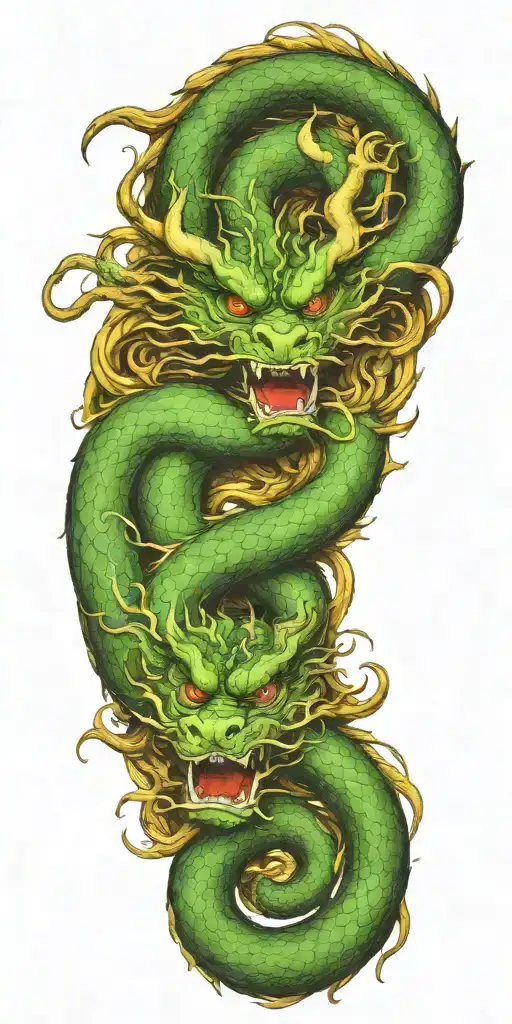 Chinese Dragon Tattoo Combining Elements Of Strength Wisdom Intelligence With Natural Forest Symbols