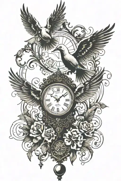 Flying Dove Clock