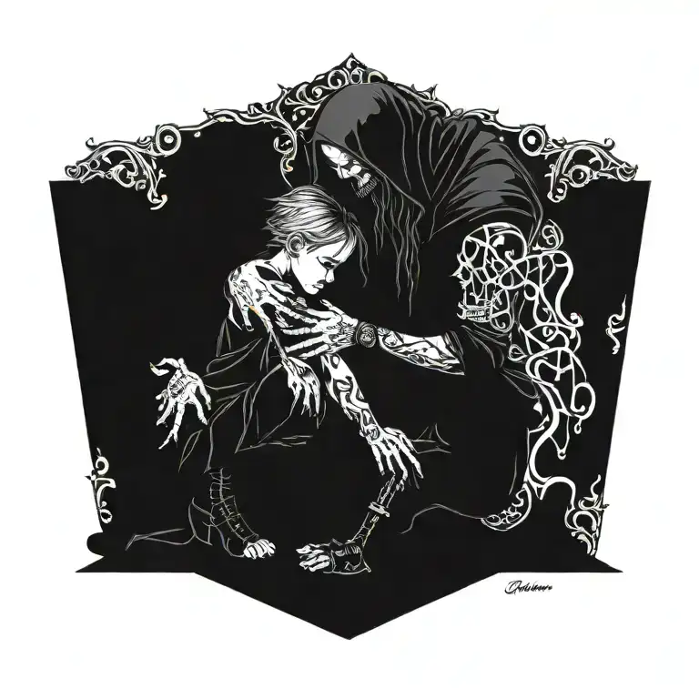 Adult Kneeling Next To And Comforting The Inner Child