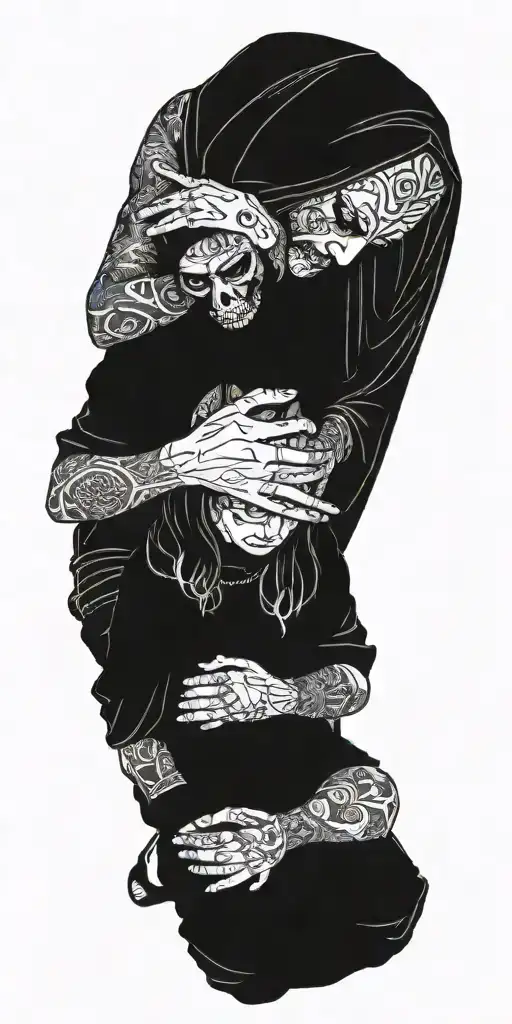 Adult Kneeling Next To And Comforting The Inner Child