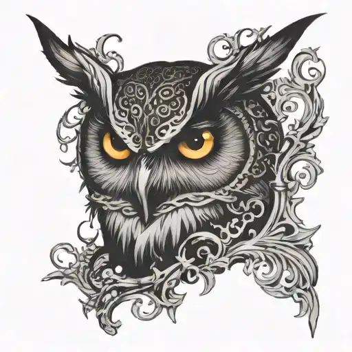 Owl Perched Burning Eyes