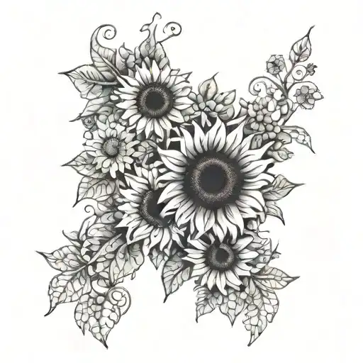 Sunflowers And Daisy Flowers