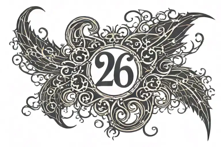 Number 26 Lightning Background From Behind