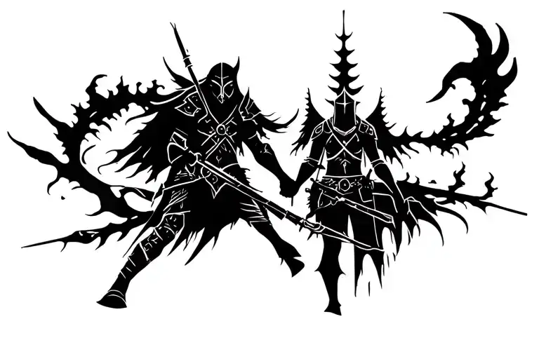 Warrior Silhouette Hiking