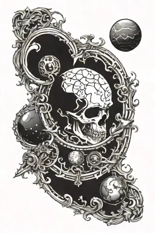 Planet Mars With Phobos