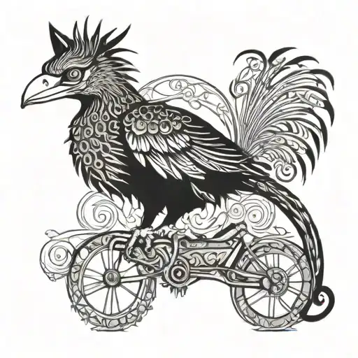 Cat Riding A Cassowary