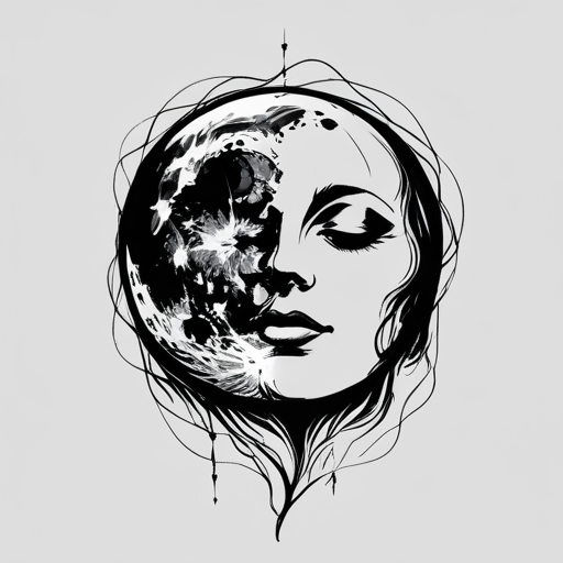 Lunar Veil Tattoo idea