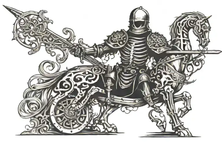Knight With Sword Mid Century Skeleton