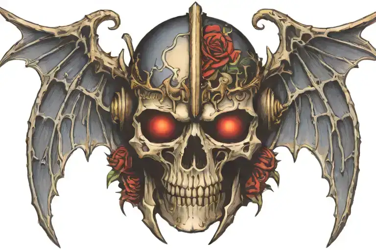 Warhammer 40K Night Lords Helmet Bat Wings With Wrapped In Rose Thorns