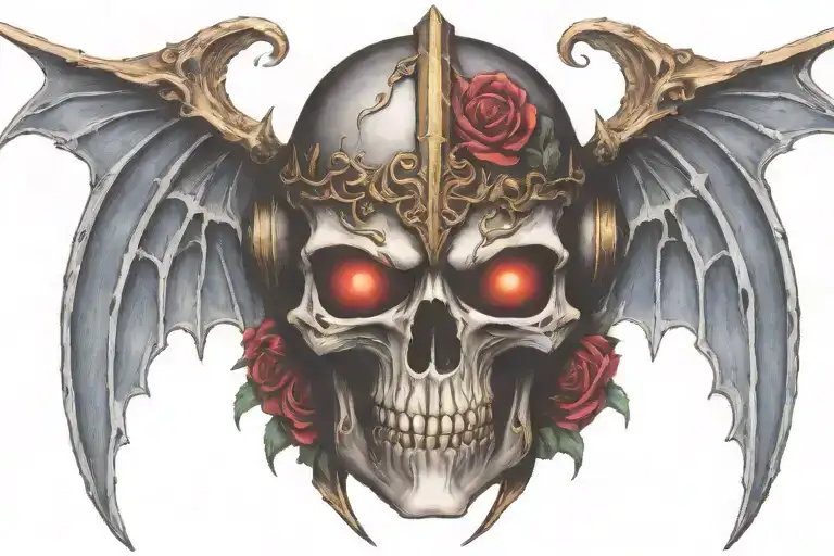 Warhammer 40K Night Lords Helmet Bat Wings With Wrapped In Rose Stems