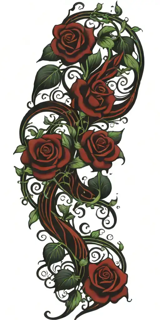 Red Vines With Green Flowers