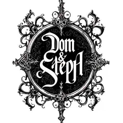 Dom And Steph Names Written With Meaningful Statement Or Symbols