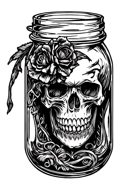 Skull Shaped Mason Jar