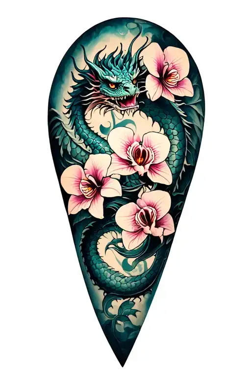 Dragon And Orchid Thigh
