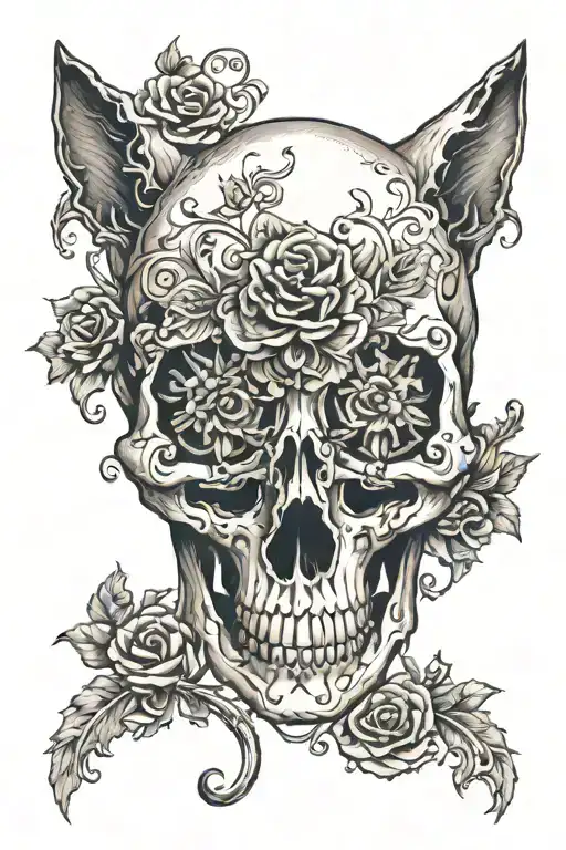 Cat Skull Adorned