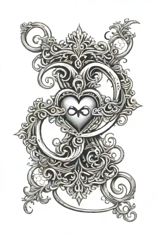 Infinity Sign With Moon And Heart