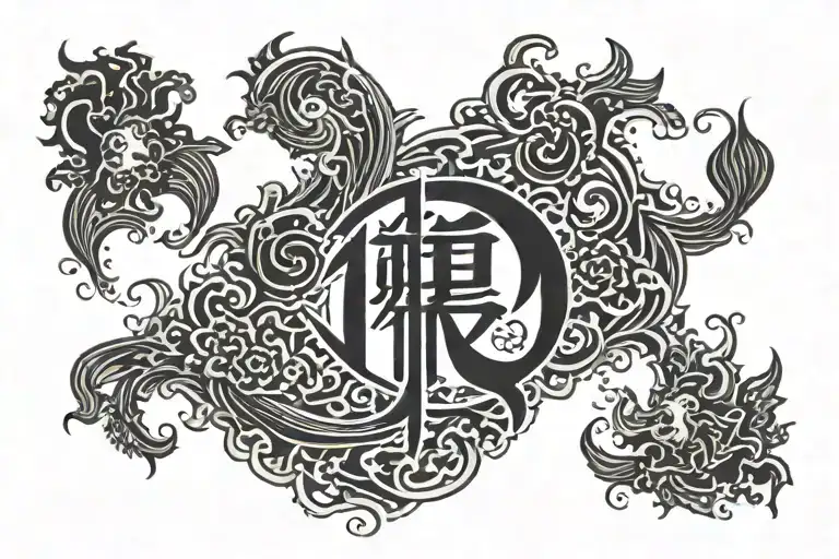 Chinese Letter On The Neck