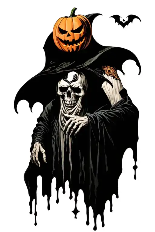 Pumpkin Head Reaper Full Body