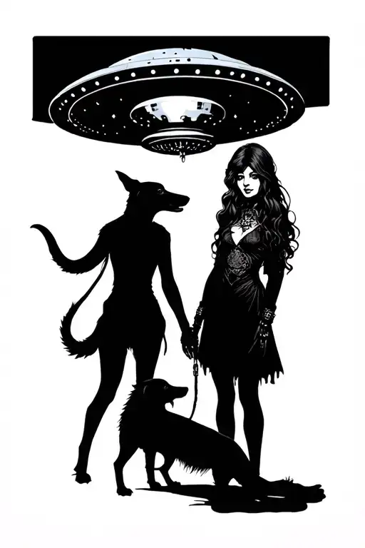 Woman And Dog Pulled Into A Ufo
