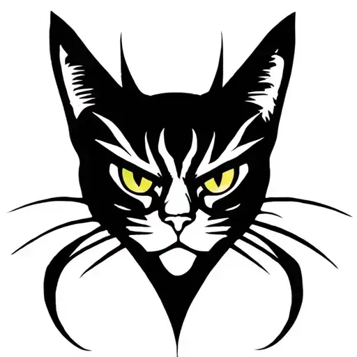 Villain Cat Silhouette Face
