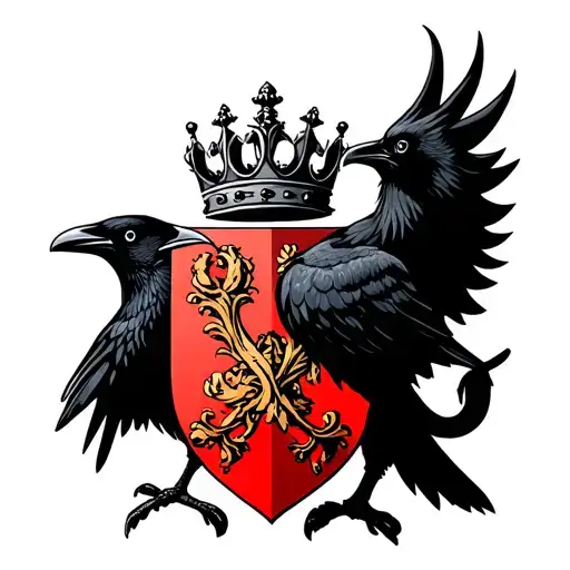Dutch Coat Of Arms With A Crow And A Crown