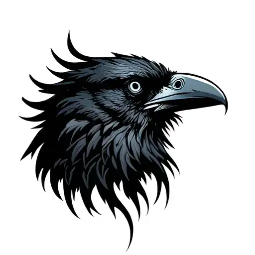 Profile Of A Crow Head Gradient