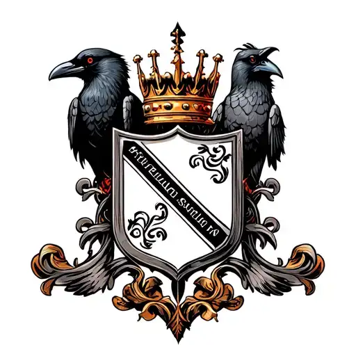 Dutch Coat Of Arms With A Crow And A Crown
