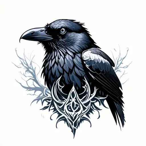 Profile Of A Crow Head Gradient