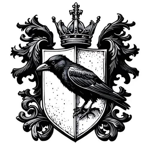 Dutch Coat Of Arms With A Crow And A Crown