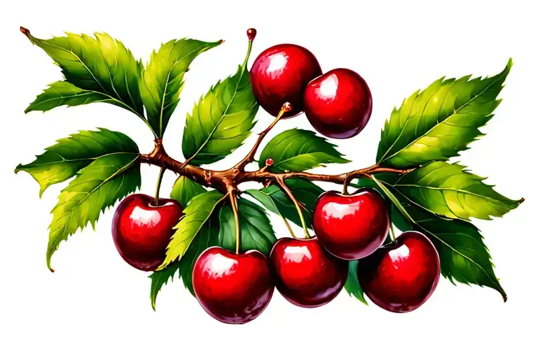 Cherry Fruit Tree Branch