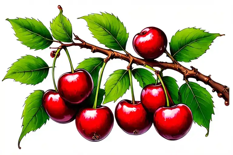 Cherry Fruit Tree Branch