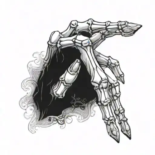 Skeleton Finger Touching Human Finger Tips Touch