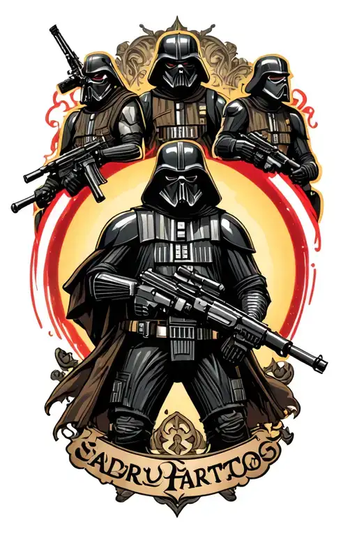 Military War Scene Featuring Star Wars Characters