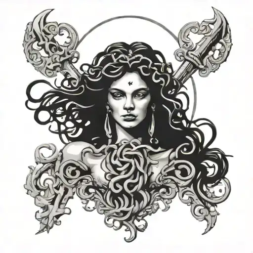 Medusa Holding A Dagger