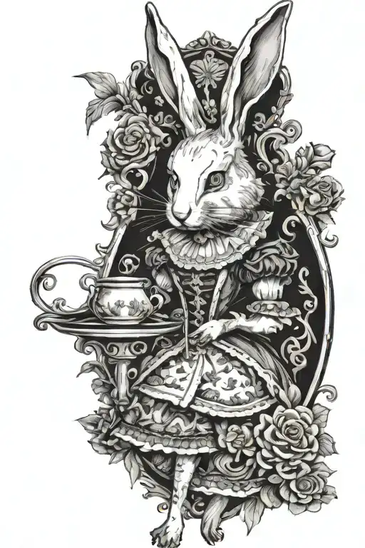 Alice In Wonderland White Rabbit Goth