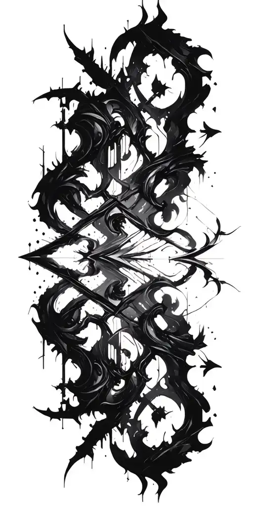 Thick Cyber Sigilism Gothic Brutalism Black Abstract Dynamic Modern Neogothic Dark