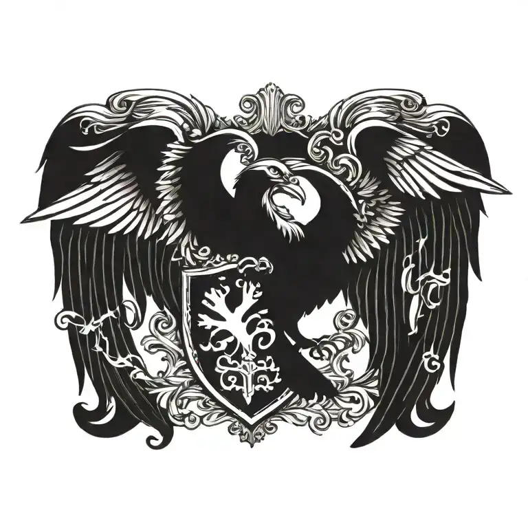 Coat Of Arms Wings Of Dove Emblem Surrounded
