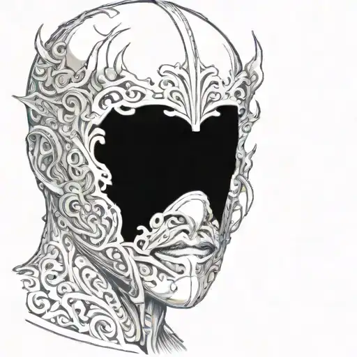Man Wearing Mask Fighting Off Inner Demons