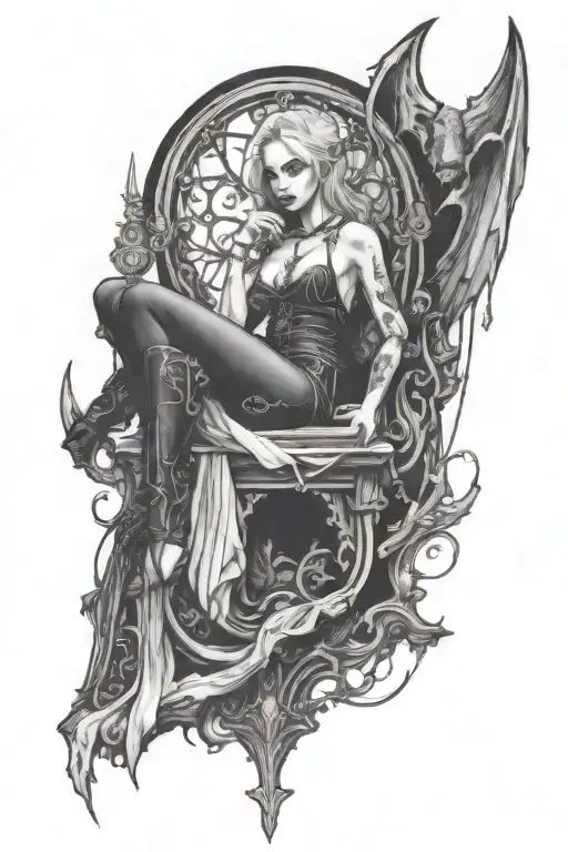 Libra Scale Sexy Girl Sitting