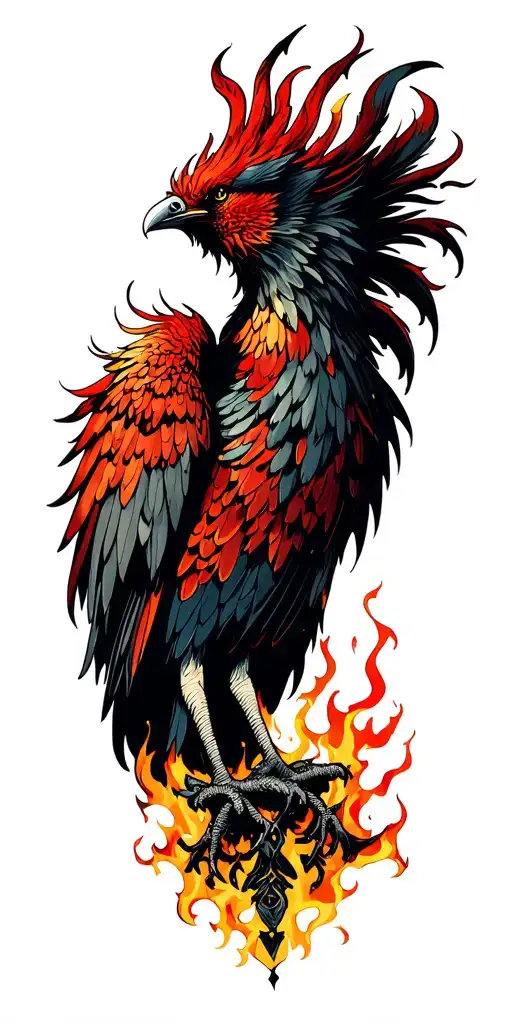 Phenix Bird Rising From The Ashes