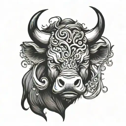 Angry Bull With Ring In Nose