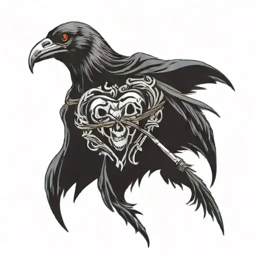 Grim Reaper Sacred Heart Raven