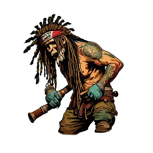 Dread Native American Plumber Fixing