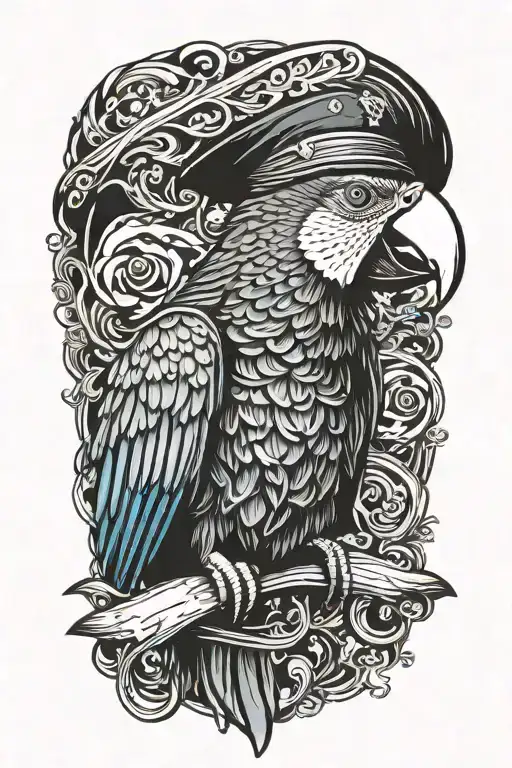 Parrot With Pirate Hat