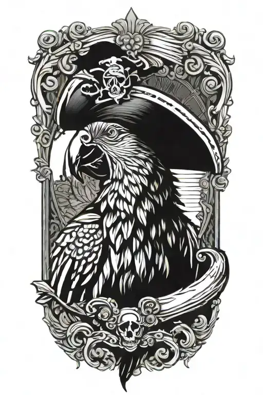 Parrot With Pirate Hat